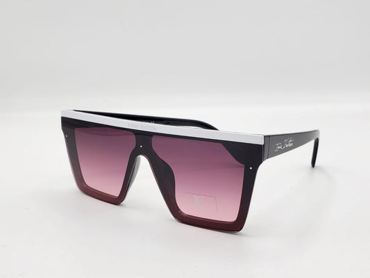 Oversized luxury black sunglasses with purple gradient lenses – unisex